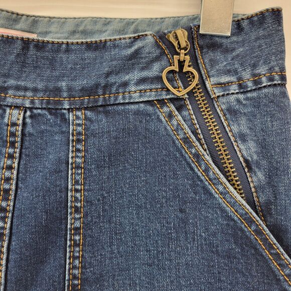 Kate Spade Jeans Womens 29 Wide Leg Cropped High Rise Spade Zipper Pulls Boho - Picture 4 of 11